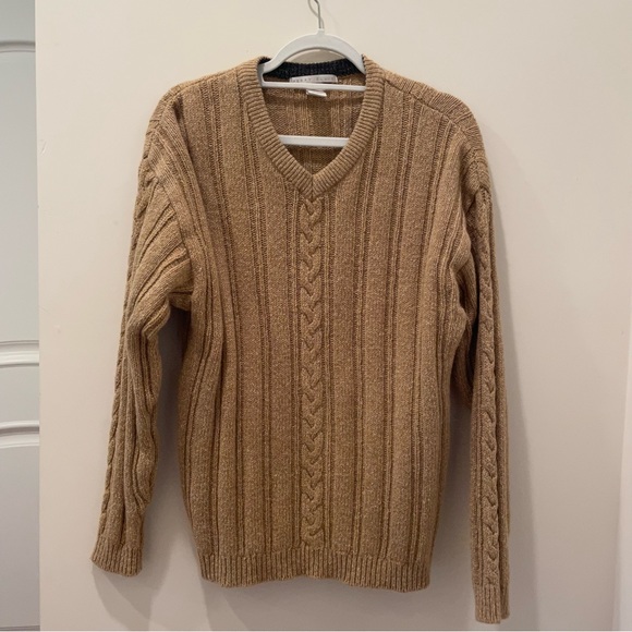 Perry Ellis Light Brown Knit Sweater - Picture 1 of 4